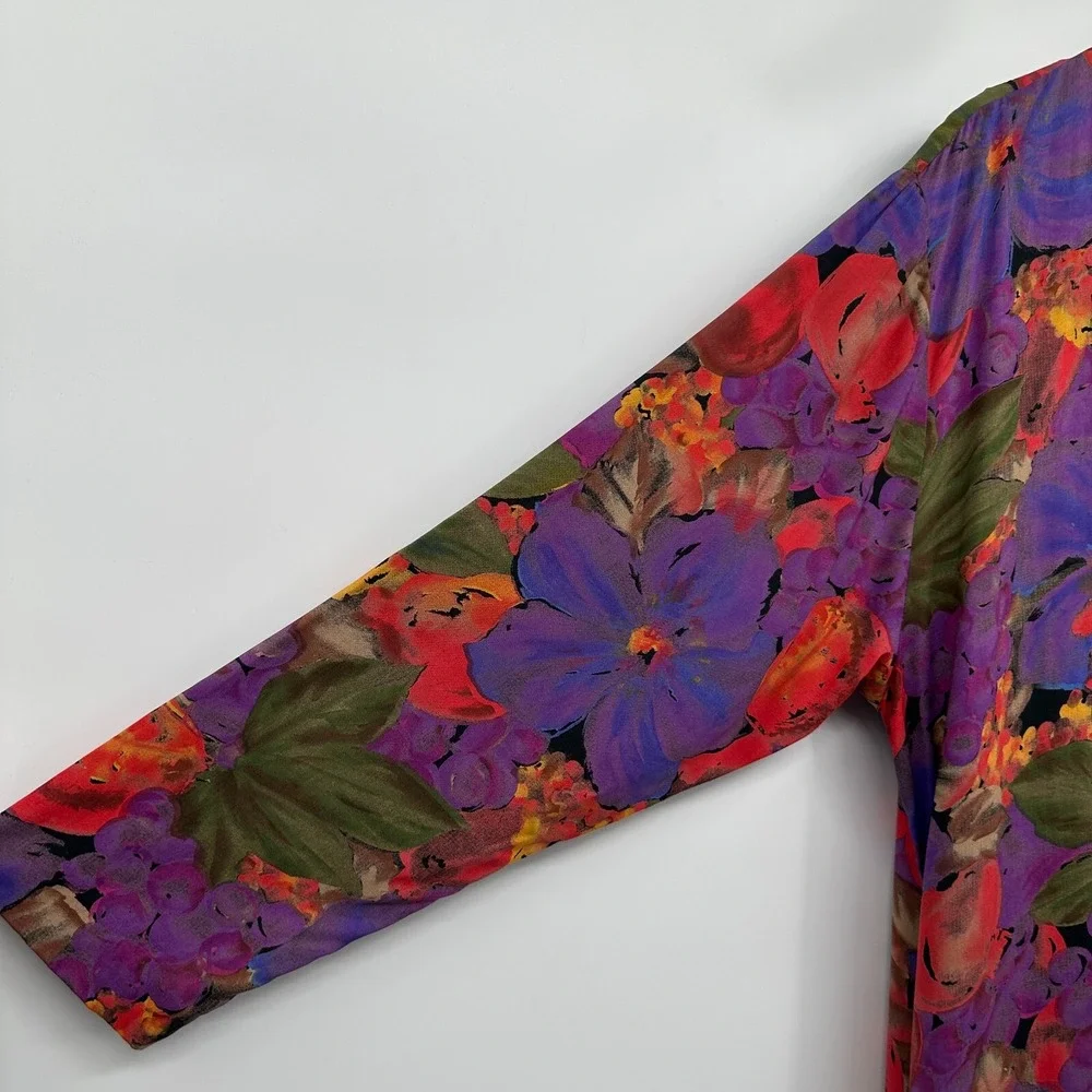Vintage Jacket Kimono Top Size 16 Pockets‎ Long Sleeve XL 1X Garden Party USA